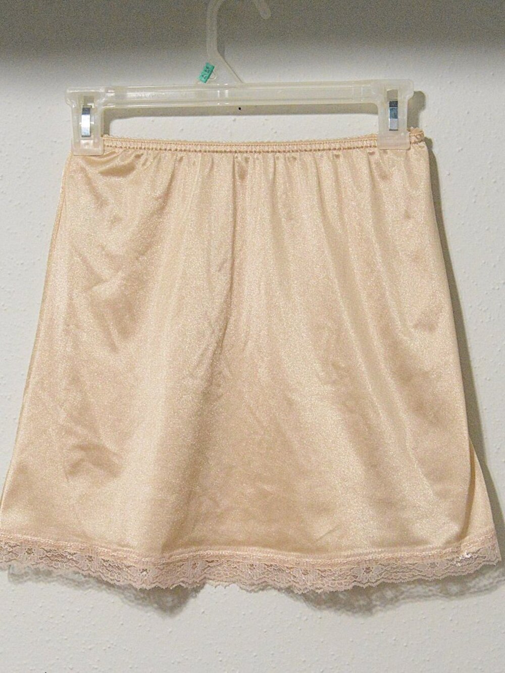 Light Tan Vintage Slip Skirt with Lace from Velrose size Small